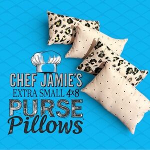 Purse Pillows Extra Small Handcrafted by Chef Jamie set of 4/4x8 pick fabric